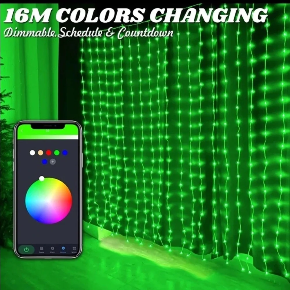 Avatar Patterns Programmable Music Sync Curtain String Lights 400 LED 6